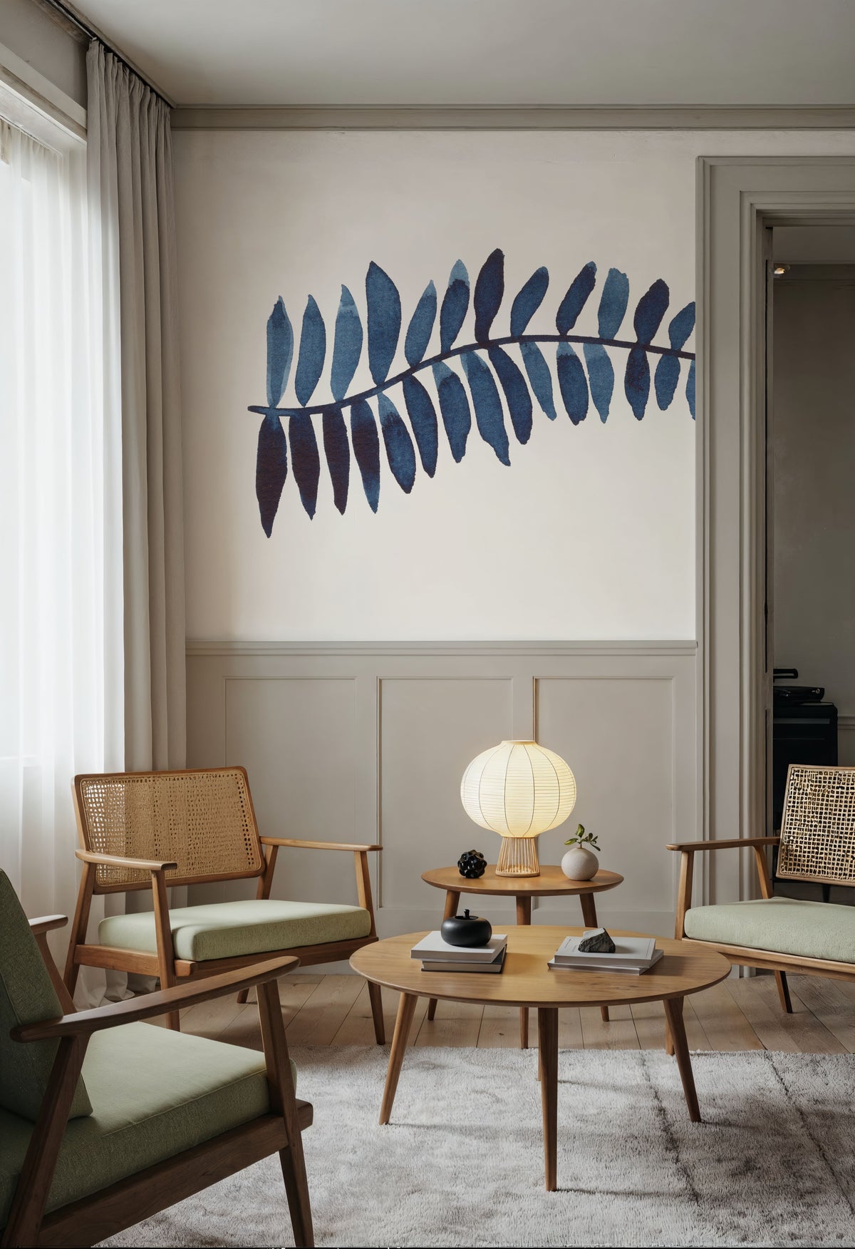Forest Fern I Mural Wallpaper - Light Tone - room preview 06