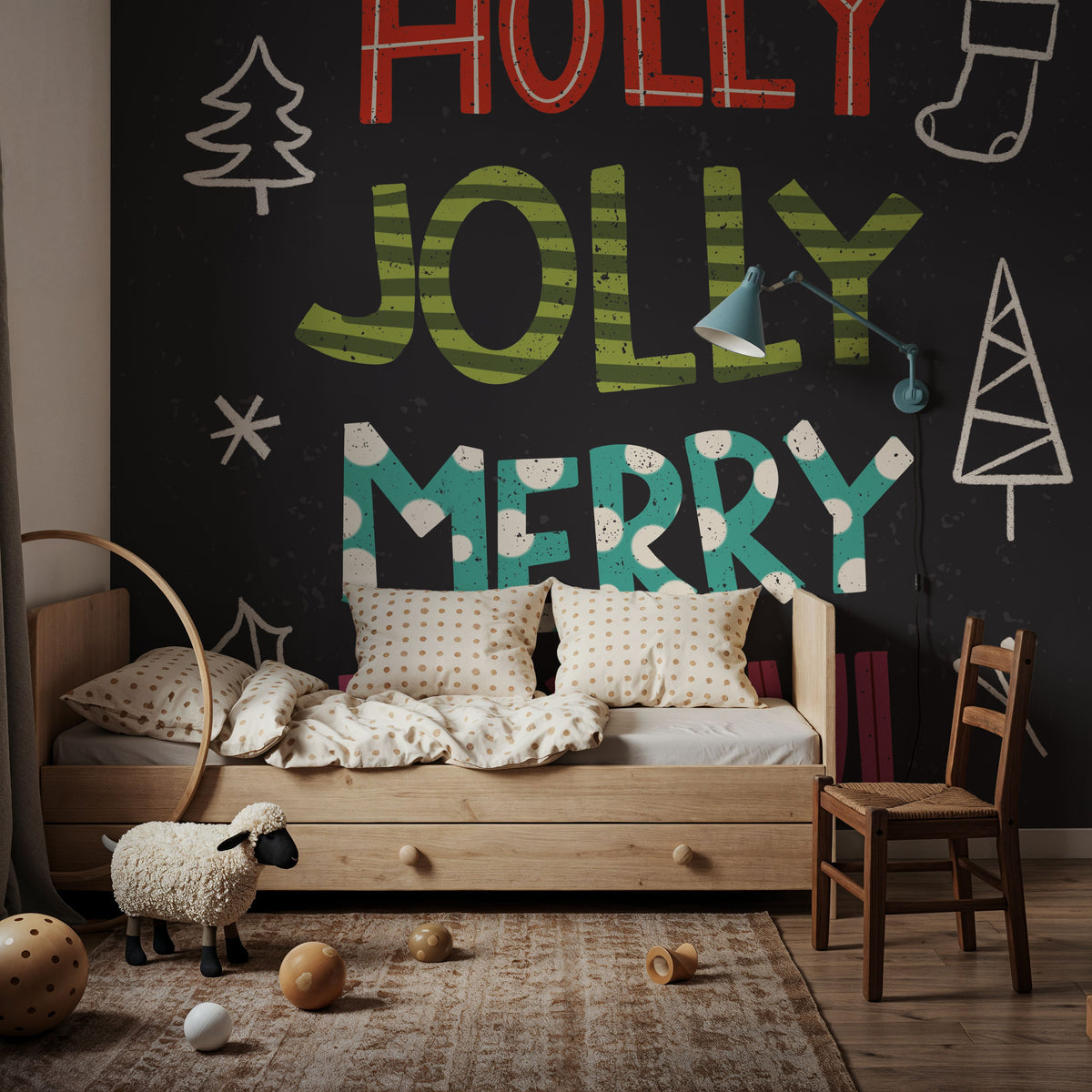 Holiday Wishes II Mural Wallpaper - room preview 06