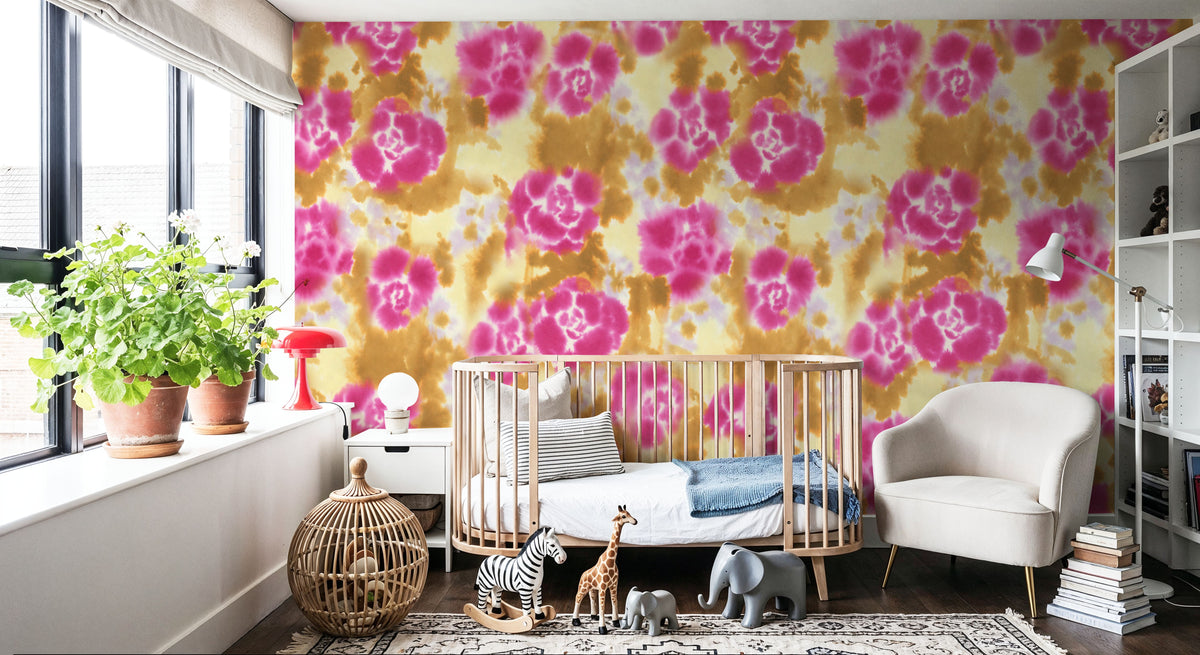 Watercolor Bloom Mural Wallpaper - room preview 06