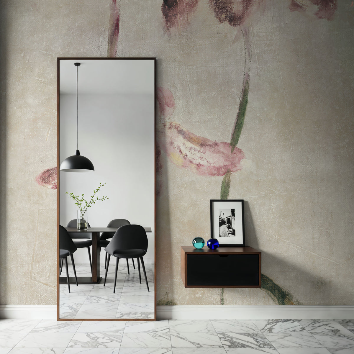 Light Purple Dancing Orchid Panel I Mural Wallpaper - room preview 06