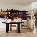 Tokyo Japan Skyline Purple & Gold Mural Wallpaper - room preview 06