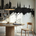 Vienna Austria Skyline Black & White Mural Wallpaper - room preview 06