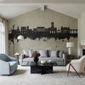 Saint-Étienne France Skyline Concrete Mural Wallpaper - room preview 06