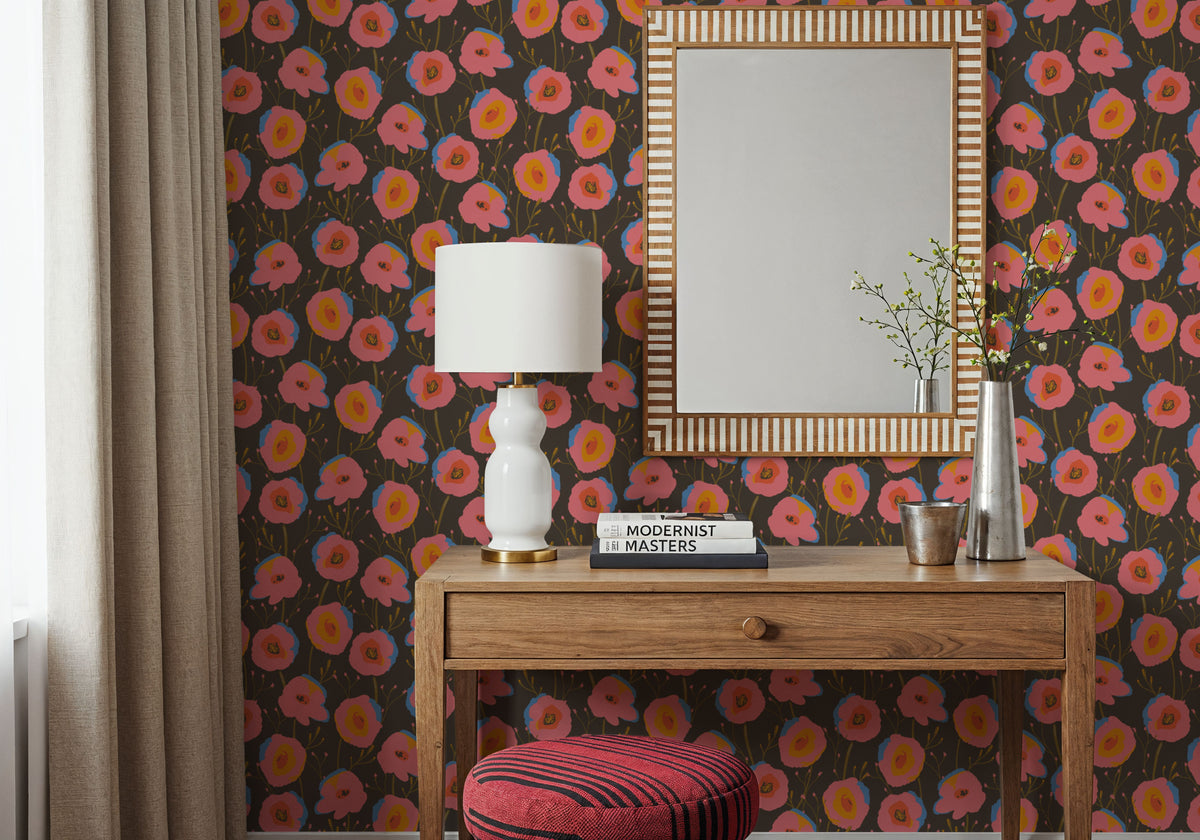 Pop Flowers Mural Wallpaper - room preview 06