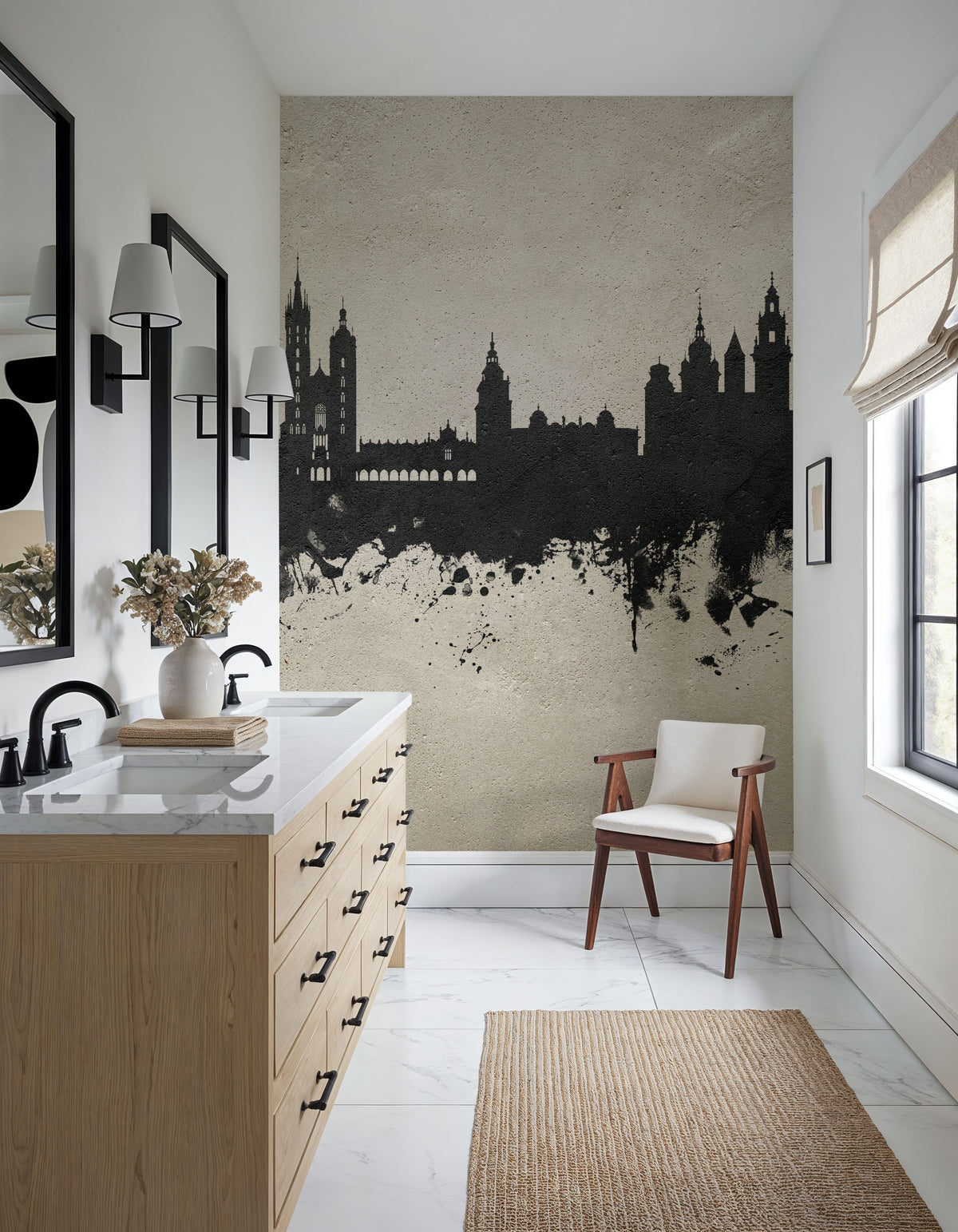 Krakow Skyline Concrete Mural Wallpaper - room preview 06
