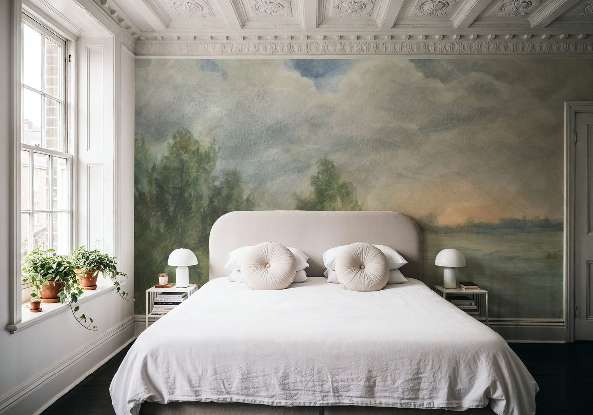 Cloudy Sky Mural Wallpaper - Neutral Tone - room preview 06