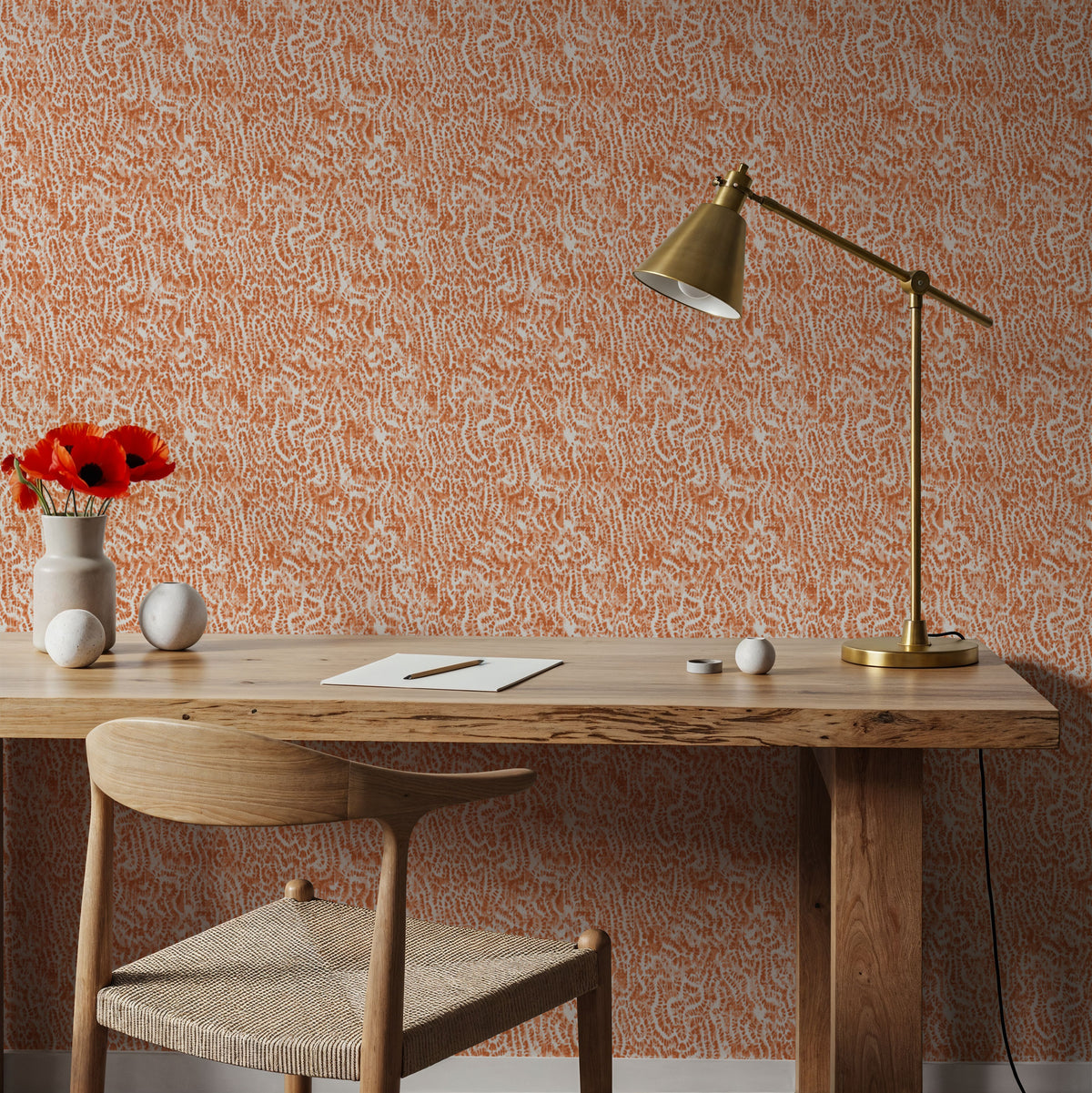 Cortex Orange Mural Wallpaper - room preview 06