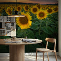 Proud Sunflower Field Mural Wallpaper - room preview 06