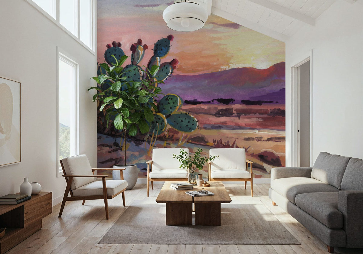 Cacti Sunset Mural Wallpaper - room preview 06