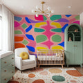 Pastel Neon Pattern Mural Wallpaper - room preview 06