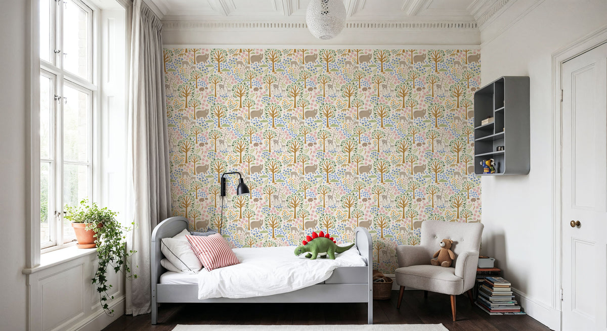 Forest Surprise, Cream Mural Wallpaper - room preview 06