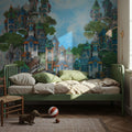Treehouse Neighborhood Bright Mural Wallpaper - room preview 06