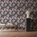 Purple Flowers and Berries Mural Wallpaper - room preview 06