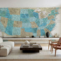 US Map Detailed - Uxia Mural Wallpaper - room preview 06