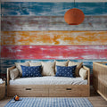 Mexican Wood Washed Mural Wallpaper - room preview 06