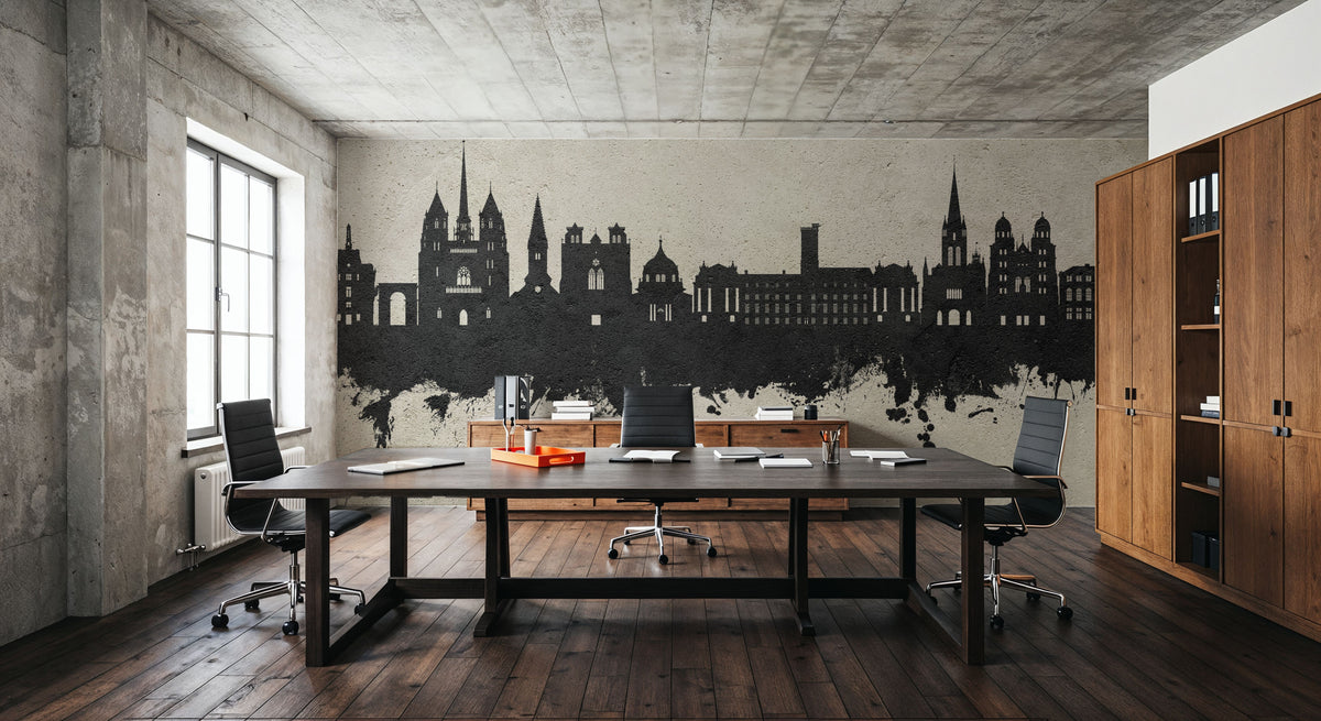 Dijon France Skyline Concrete Mural Wallpaper - room preview 06