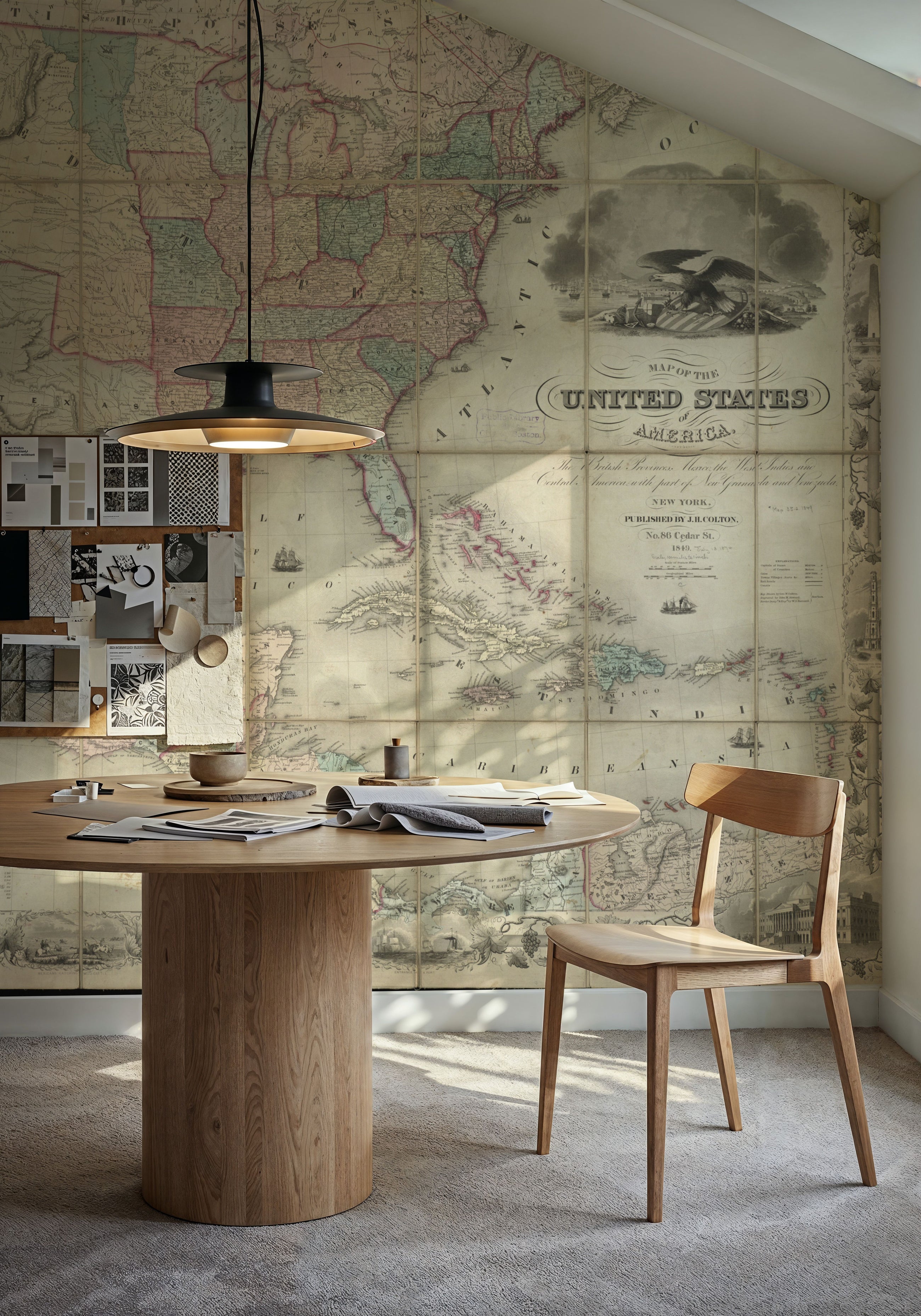 Colton's Unites States Map 1849 Mural Wallpaper