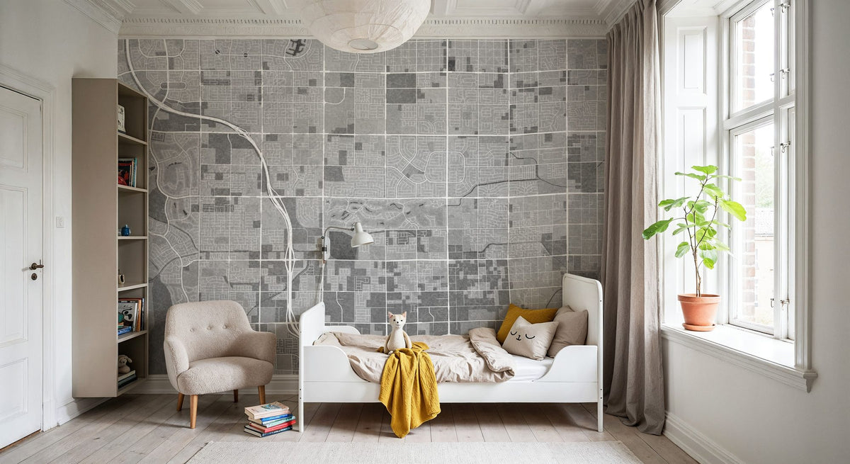 Spring Valley Grey Mural Wallpaper - room preview 06