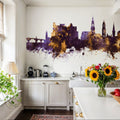 Heidelberg Germany Skyline Purple & Gold Mural Wallpaper - room preview 06