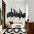 Warsaw Poland Skyline Black & White Mural Wallpaper - room preview 06