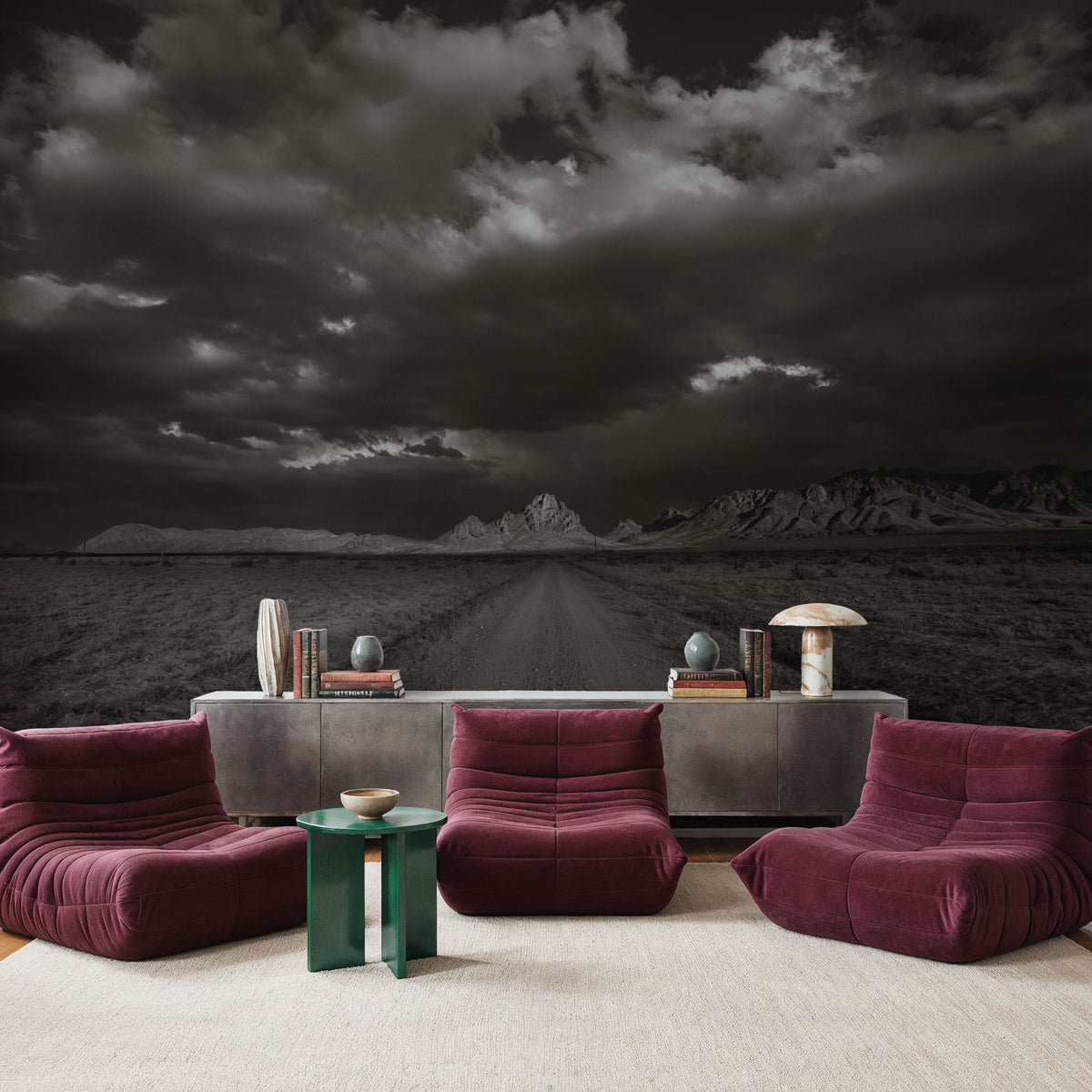 Road to Me BW Mural Wallpaper - room preview 06