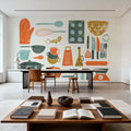 Retro Kitchen Map Mural Wallpaper - room preview 06
