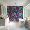 Meadow in Oil Pastel, Cerise Mural Wallpaper - room preview 06