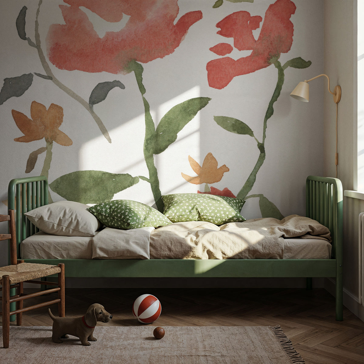 Pretty Blooms II Mural Wallpaper - Light Tone - room preview 06