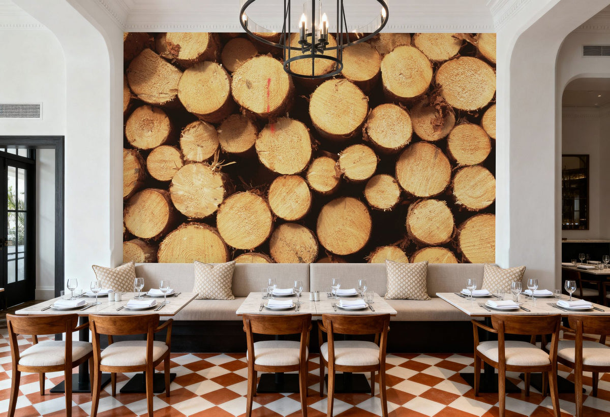 Timber Rounds Mural Wallpaper - room preview 06