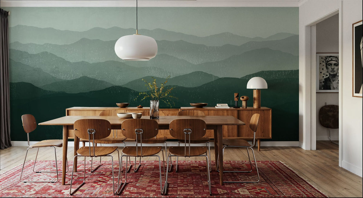 Green Mountains Mural Wallpaper - room preview 06