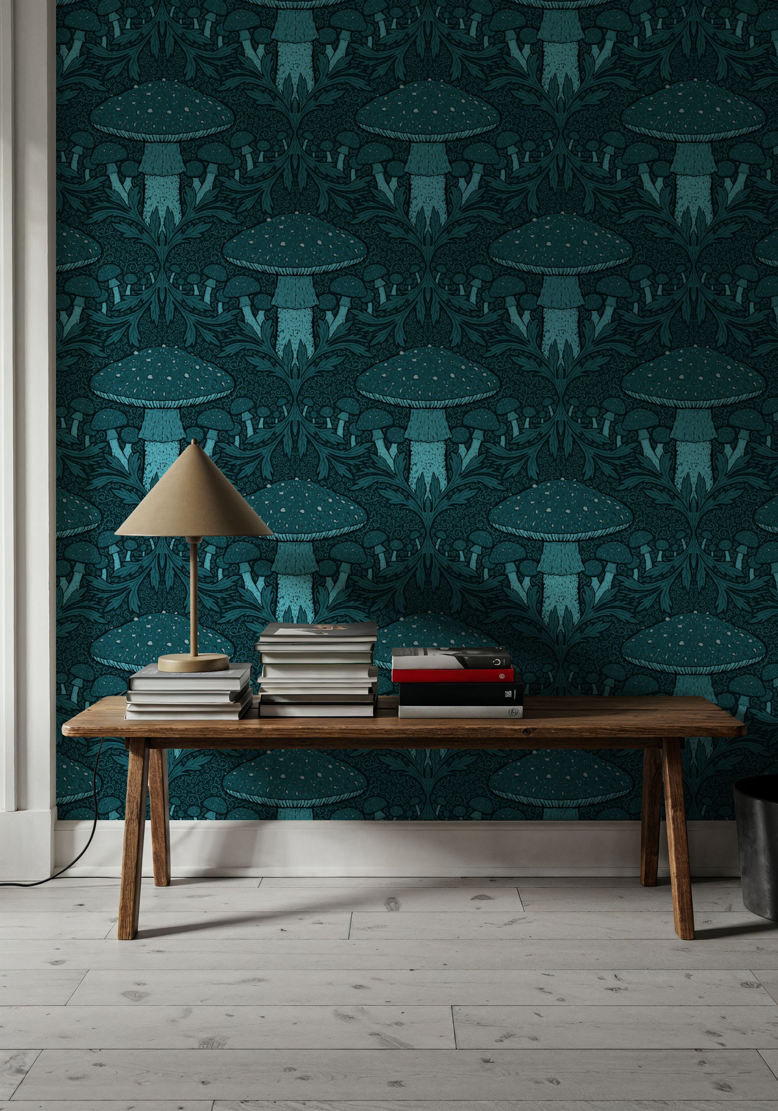 Heritage Toadstool, Blue Mural Wallpaper
