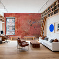Distressed Vermilion Mural Wallpaper - room preview 06