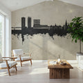 Umeå Skyline Concrete Mural Wallpaper - room preview 06