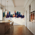 Luanda Skyline Blue & Bronze Mural Wallpaper - room preview 06