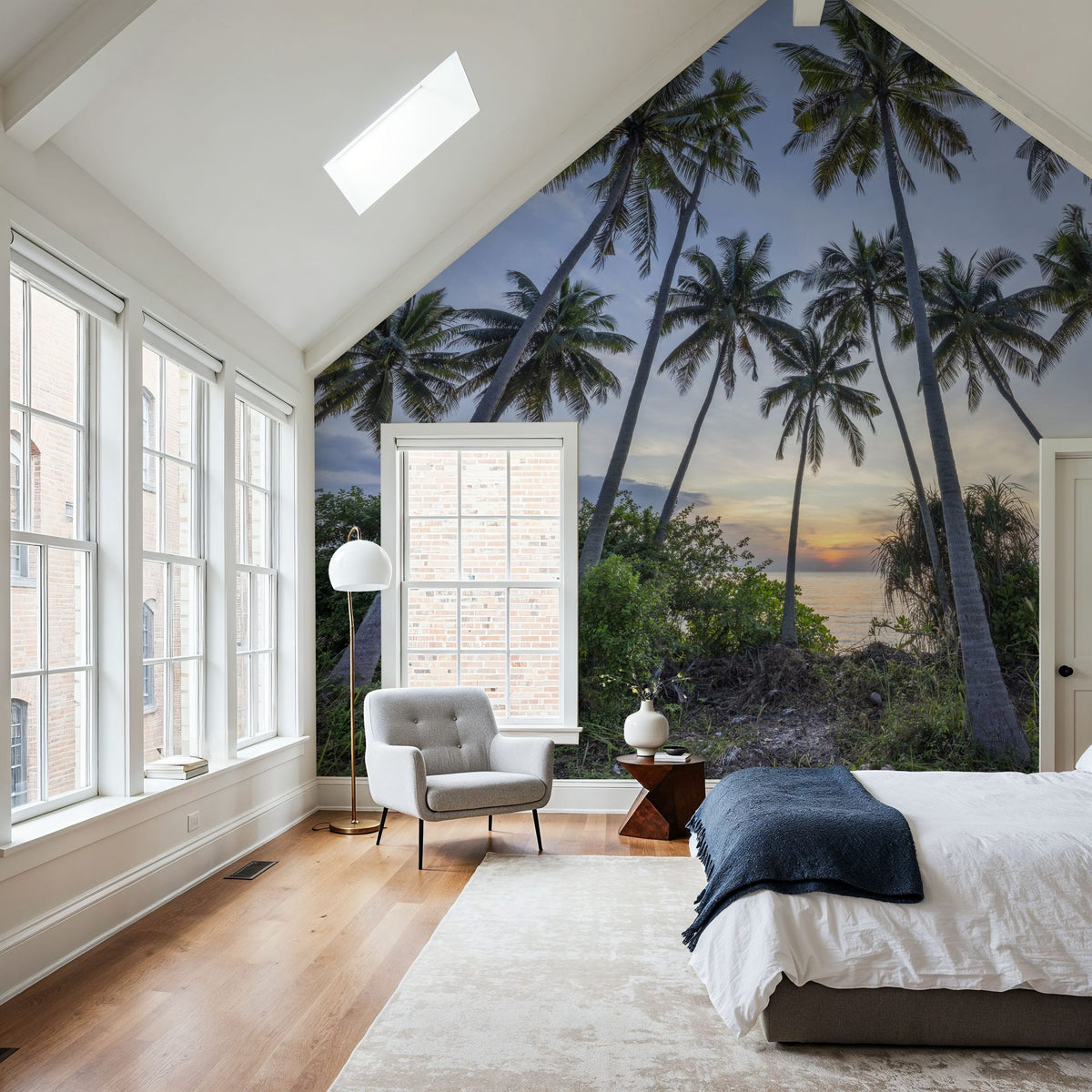 Tropical Sunset Palm Mural Wallpaper - room preview 06
