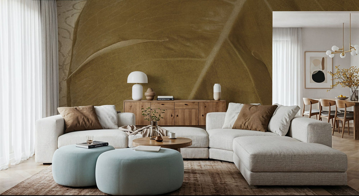Ornate Monstera Leaf I Mural Wallpaper - room preview 06