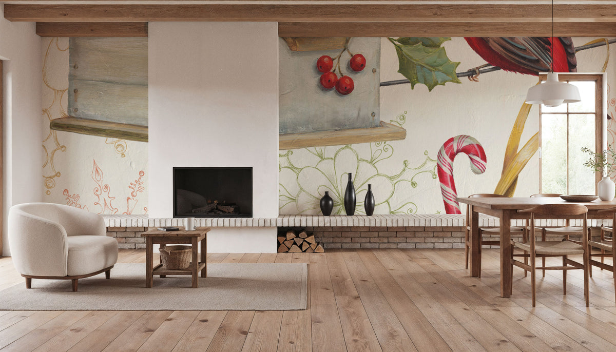 Holiday Wings VI Mural Wallpaper - room preview 06