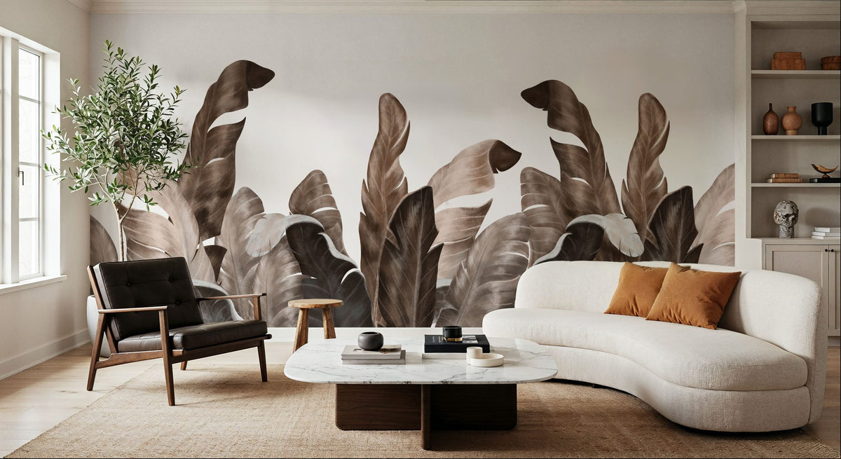 Leaves in Que Mural Wallpaper - Edition 3 - room preview 06