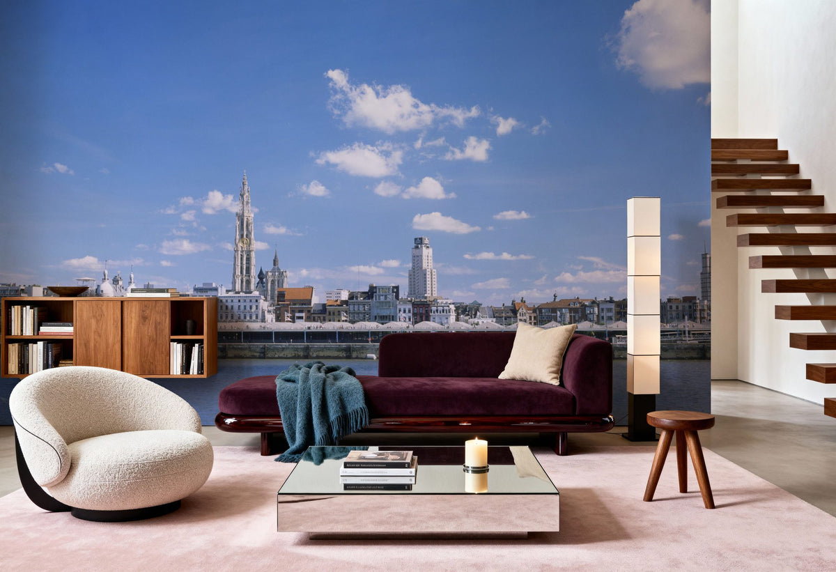 London Riverside Panorama Mural Wallpaper - room preview 06