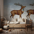 Deck the Halls Reindeer Mural Wallpaper - room preview 06