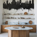 Oxford England Skyline Black & White Mural Wallpaper - room preview 06