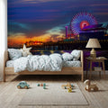 Santa Monica Pier Sunset Purple Mural Wallpaper - room preview 06