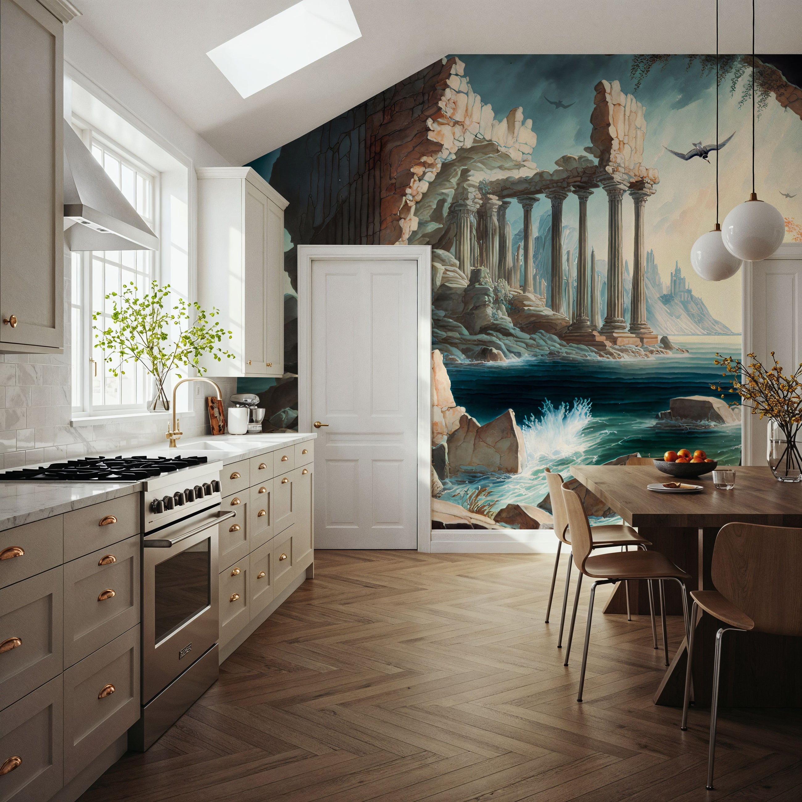 Atlantis Temple Mural Wallpaper