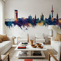 Mannheim Germany Skyline Blue & Bronze Mural Wallpaper - room preview 06