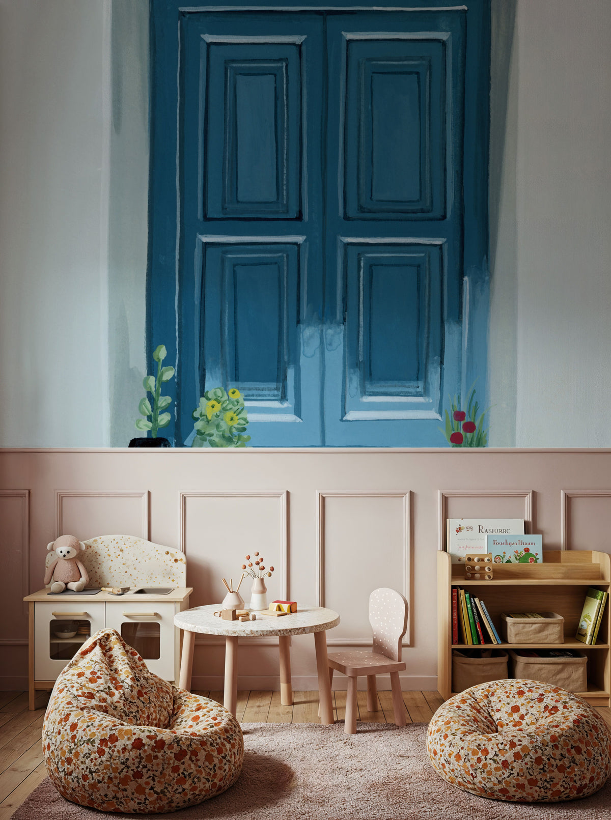 Stucco Window View Mural Wallpaper - room preview 06