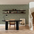 Cottege Peonies, Forest Green Mural Wallpaper - room preview 06