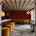 Subtle Plaster Wall, Cherry Red Mural Wallpaper - room preview 06