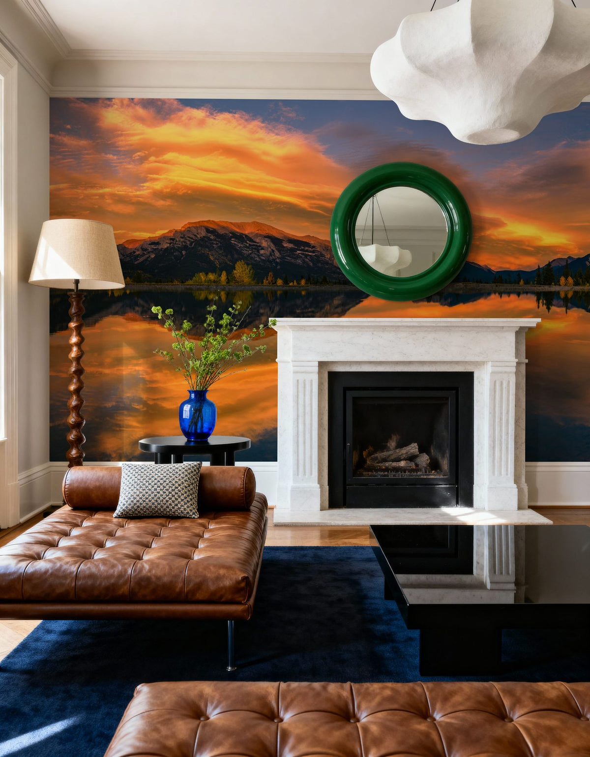 Grotto Mountain Mural Wallpaper - Red Tone - room preview 06