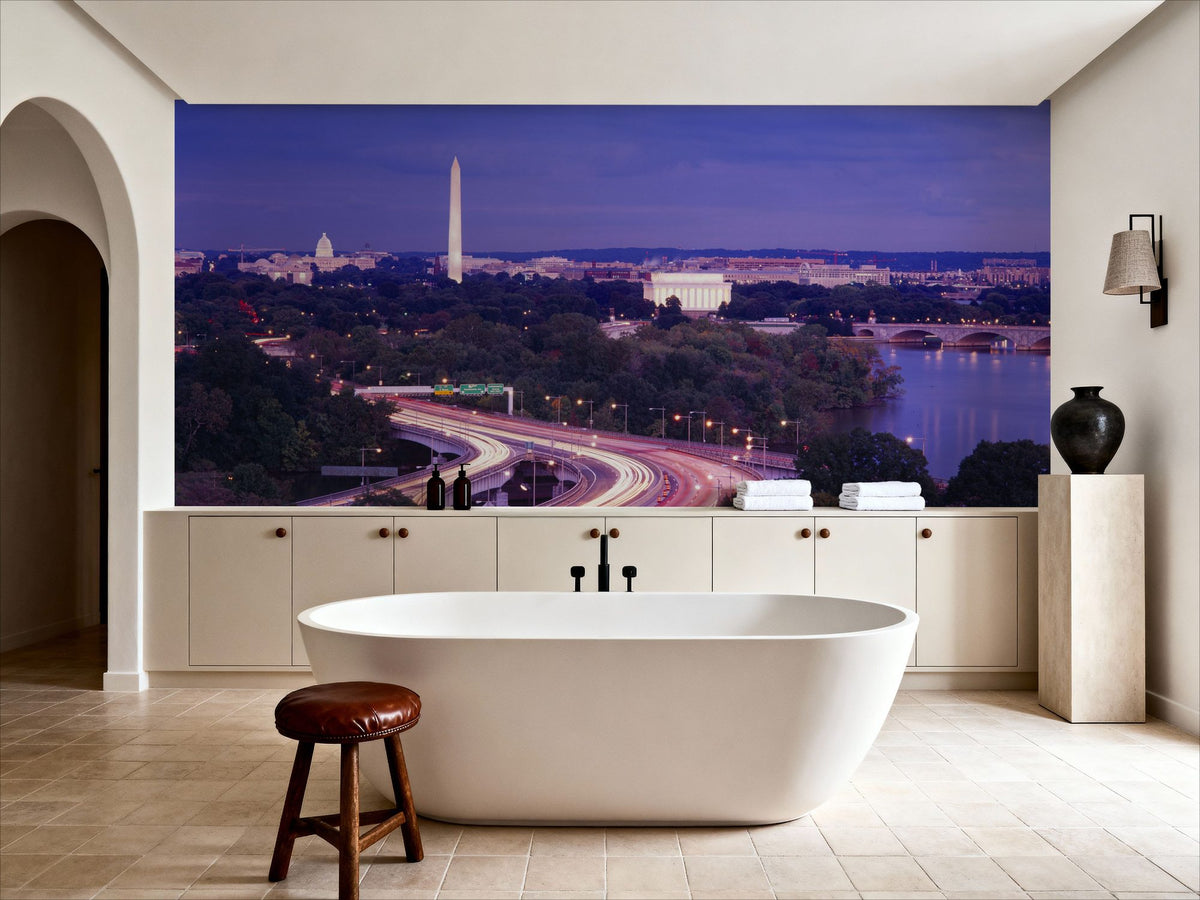 Capital Twilight Mural Wallpaper - Blue Tone - room preview 06