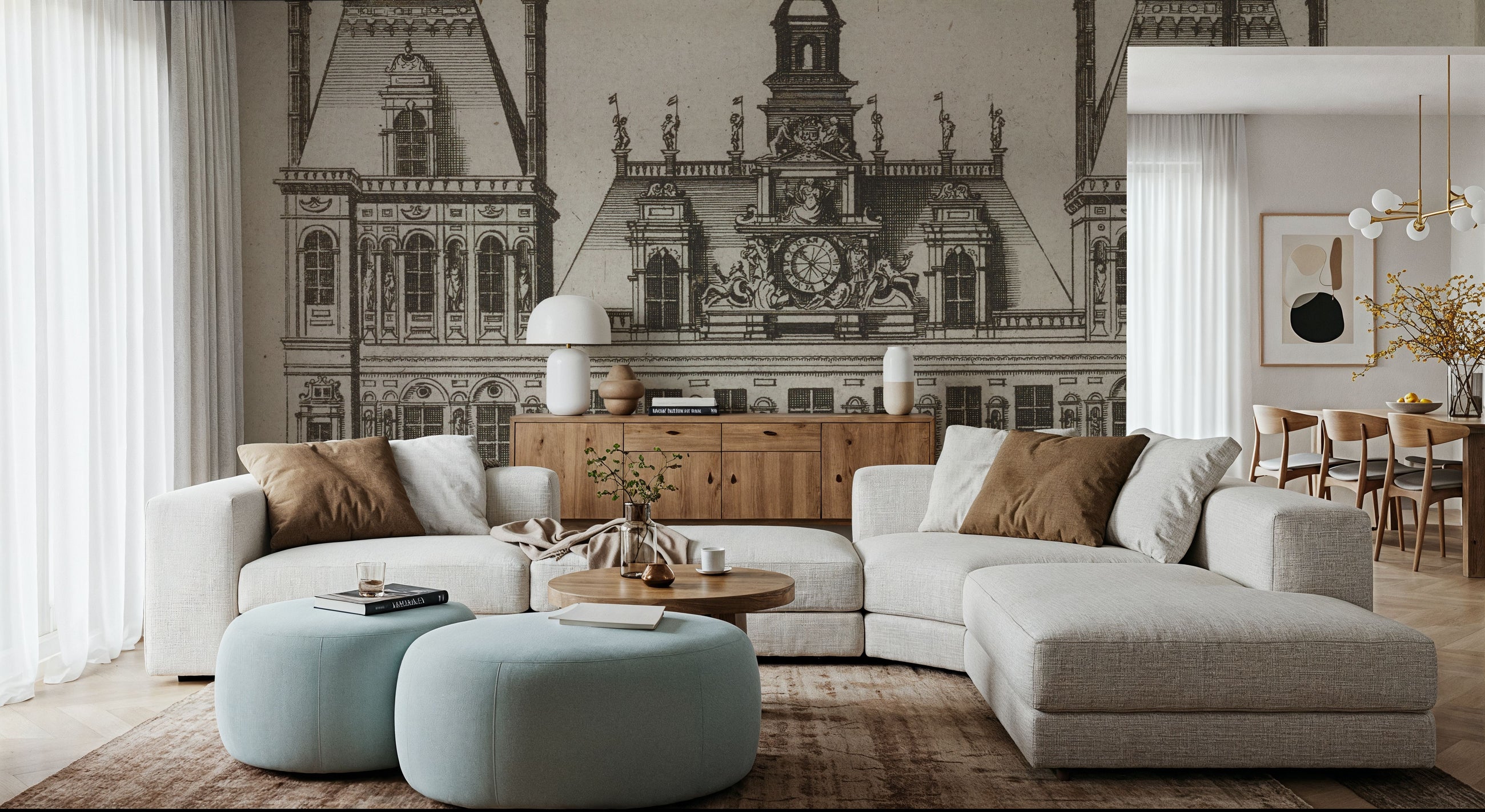 L'Hostel De Ville De Paris Mural Wallpaper